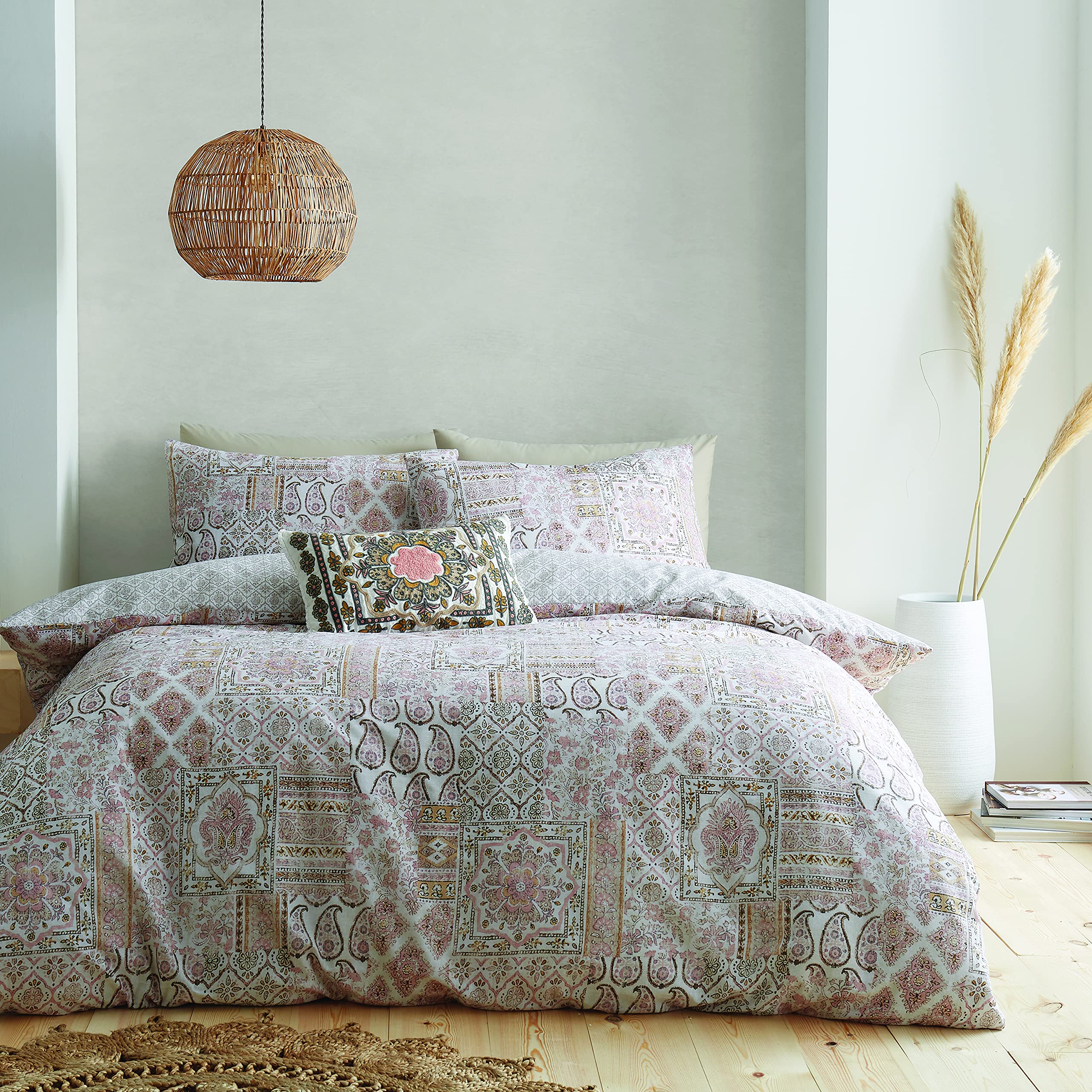 Pineapple Elephant Iniko Cotton King Duvet Set Natural