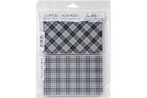 STAMPERS ANONYMOUS Tim Holtz - Stampers Anon Cling RBBR Stamp Set PFCT, Perfect Plaid