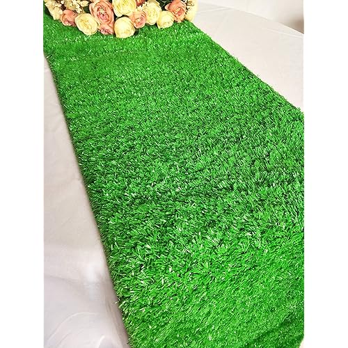 Luchuan Artificial Grass Table Runner for Table Decoration (12"x 108")