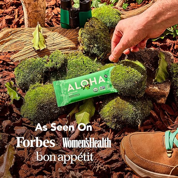 ALOHA ORGANIC PLANT BASED PROTEIN BARS, CHOCOLATE MINT, 1.98 OZ (PACK OF 12)