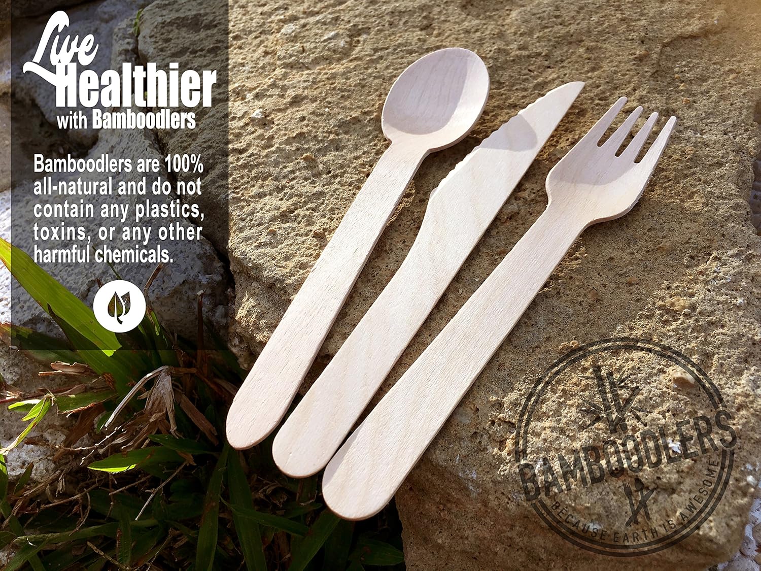 Disposable Wooden Forks by Bamboodlers 100 AllNatural, EcoFriendly
