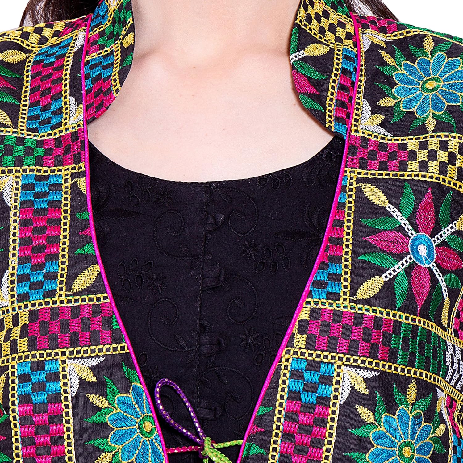 vastraa fusion women's cotton ethnic waistcoat