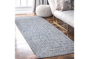 nuLOOM Wynn Braided Indoor/Outdoor Runner Rug, 2' 6" x 6', Light Blue