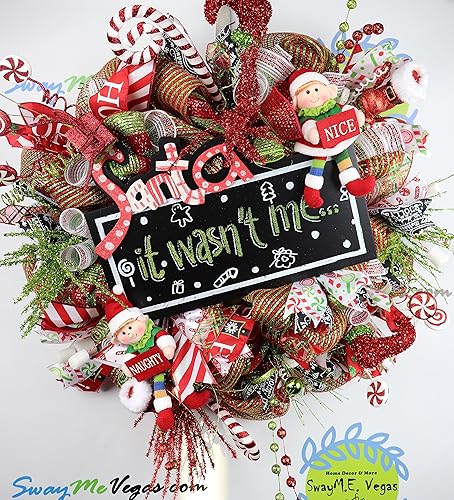 Amazon Com Santa Wreath Christmas Elf Wreath Whimsical