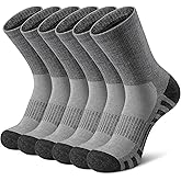 Airacker Athletic Socks Sport Running Calf Socks Performance Cushioned Breathable Crew Socks for Men Women(6 Pairs)