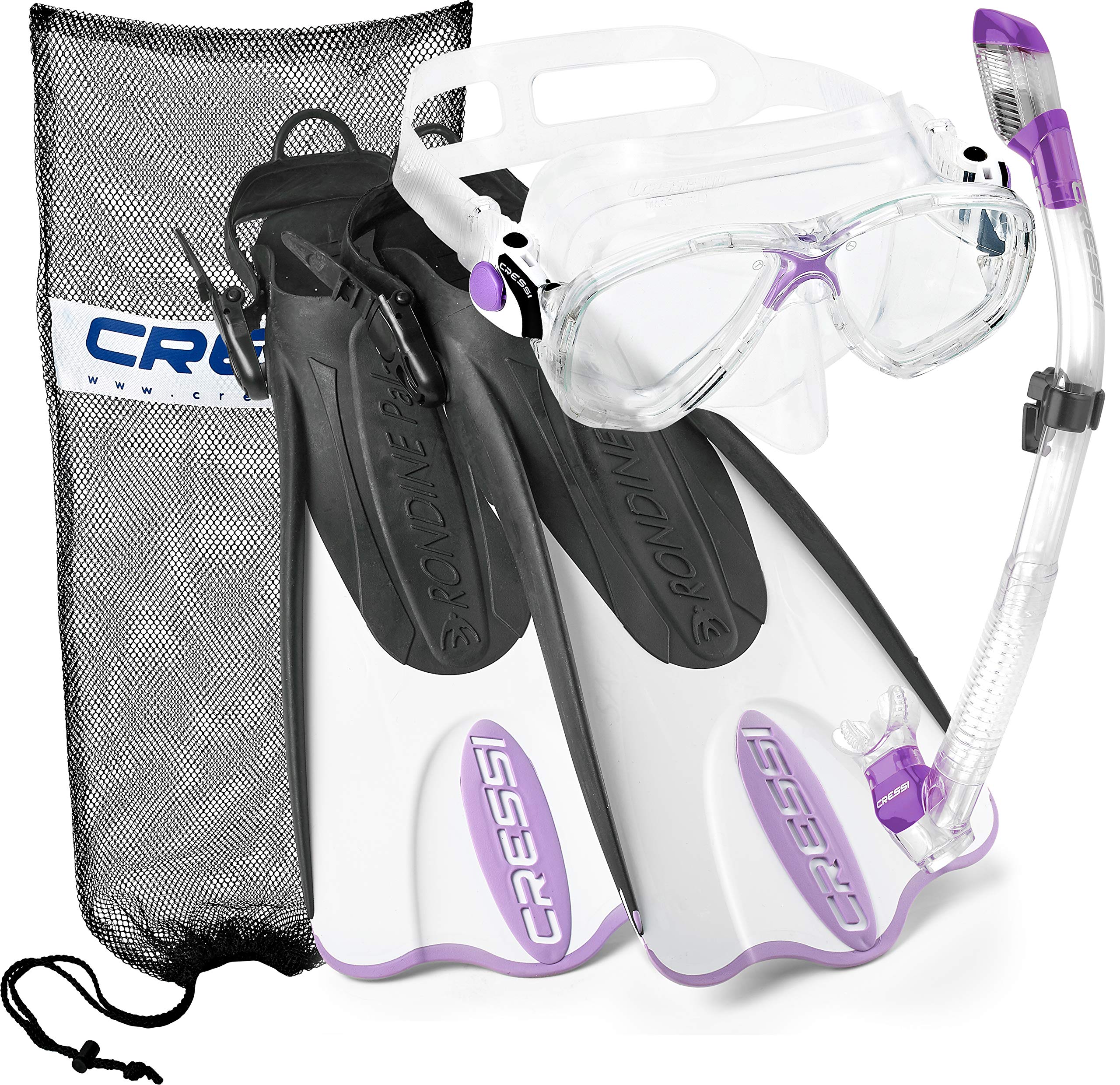 Cressi Palau Mask Fin Snorkel Set with Snorkeling Gear Bag