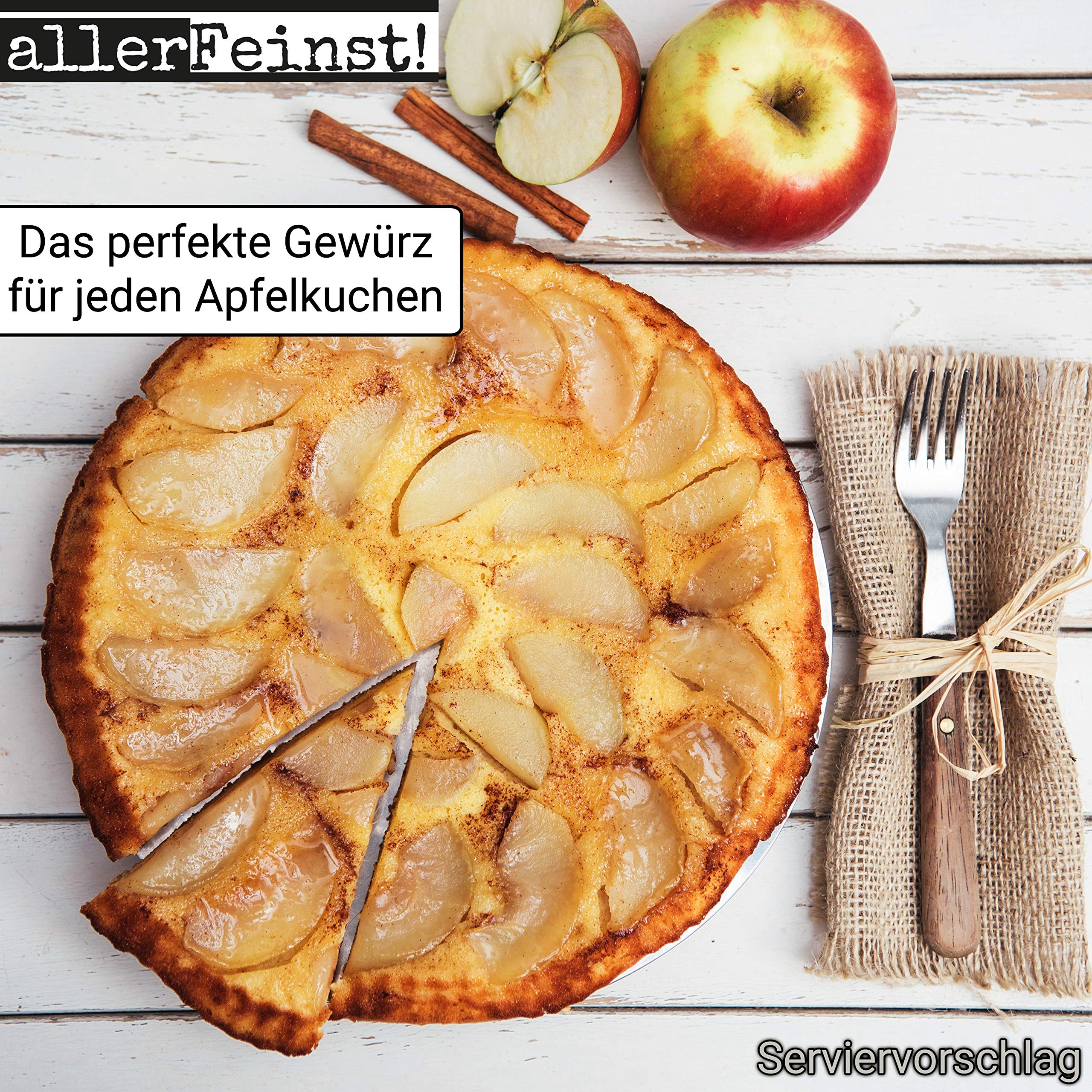 allerFeinst! - Apfelkuchen Gewürz ohne Zucker für Apfel, Kuchen, Gewürzkuchen, Oatmeal, Porridge und mehr, 1er Pack (100g) 3