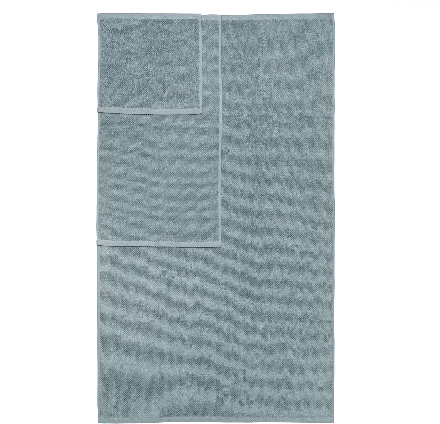 Welhome Franklin 100% Cotton Textured Towel (Dusty Blue) - Set of 6 - Highly Absorbent - Combed Cotton - Durable - Low Lint - 600 GSM - Machine Washable : 2 Bath Towels - 2 Hand Towels - 2 Wash Towels: Home & Kitchen