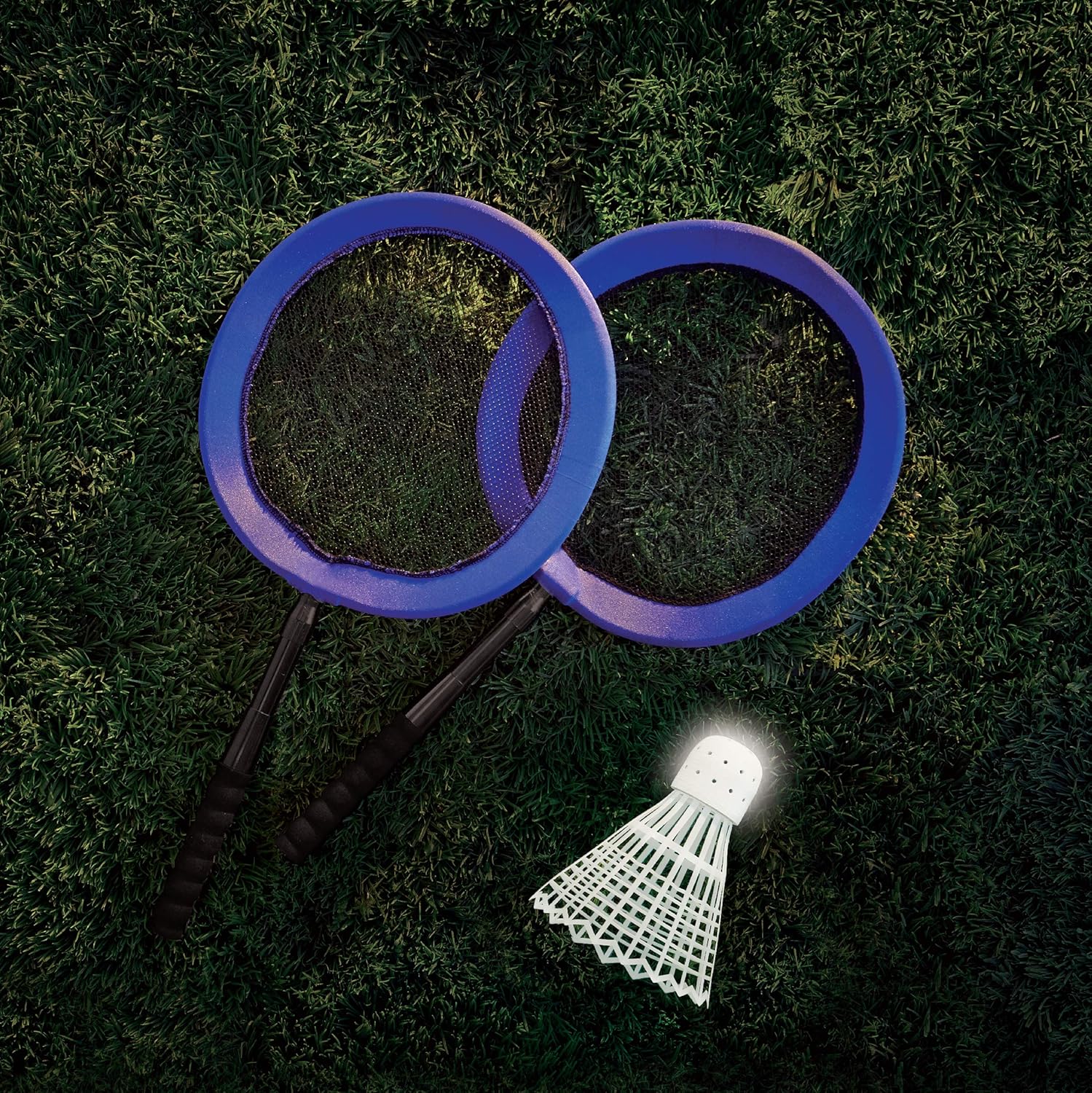 Wembley Complete Badminton Set with Two Collapsible Rackets, Jumbo LED Birdie and Standard Shuttlecock, Best Backyard and Beach Games Fun for Kids and Adults, Extra Large Bird Lights Up for Night Play : Sports & Outdoors