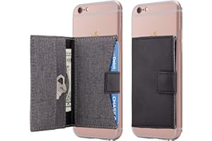 CARDLY Cell Phone Card Holder Stick on Wallet Phone Pocket for iPhone, Android and All Smartphones (Black and Grey)