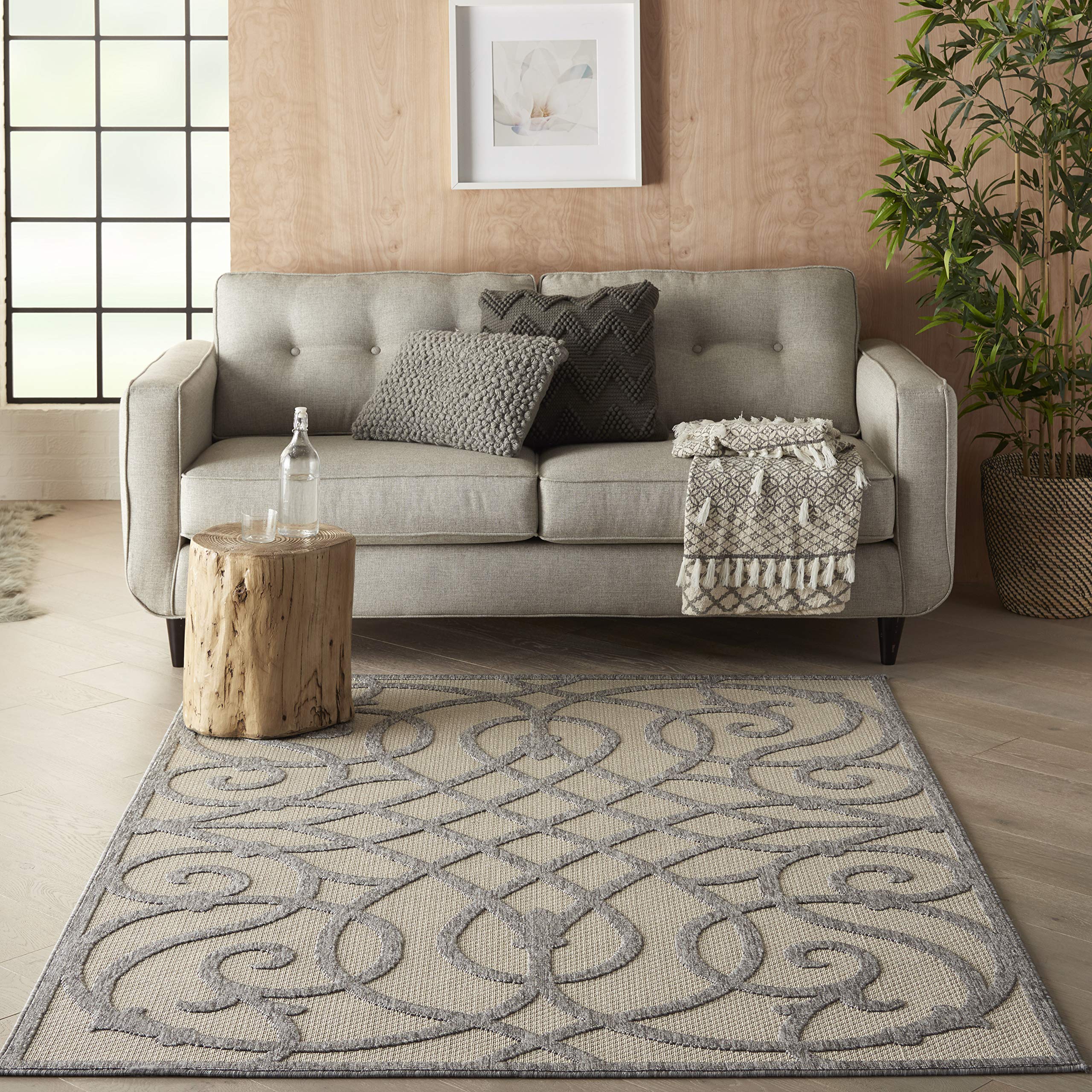 NOURISON Cozumel/Outdoor Rug Cream Grey 221x160cm