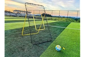 OLYBEAKA Adjustable Volleyball Rebounder Net 7x4 ft with PU Volleyball and Stakes - Bounce Back Training Equipment for Practicing Volleying, Bumping, Spiking, Easy Set Up & Steady for Multi Sports