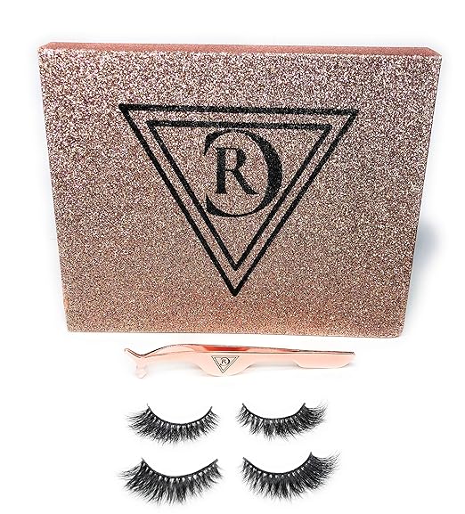 False Mink Eyelashes Pack: Fake Eye Lashes with Lash Applicator - 100% Cruelty Free Natural Mink Fur Eyelash Set with Cotton Band Strip - Flirty 3D and Dramatic 4D Reusable Falsies - Set of 2 (Flirty) best fake eyelashes