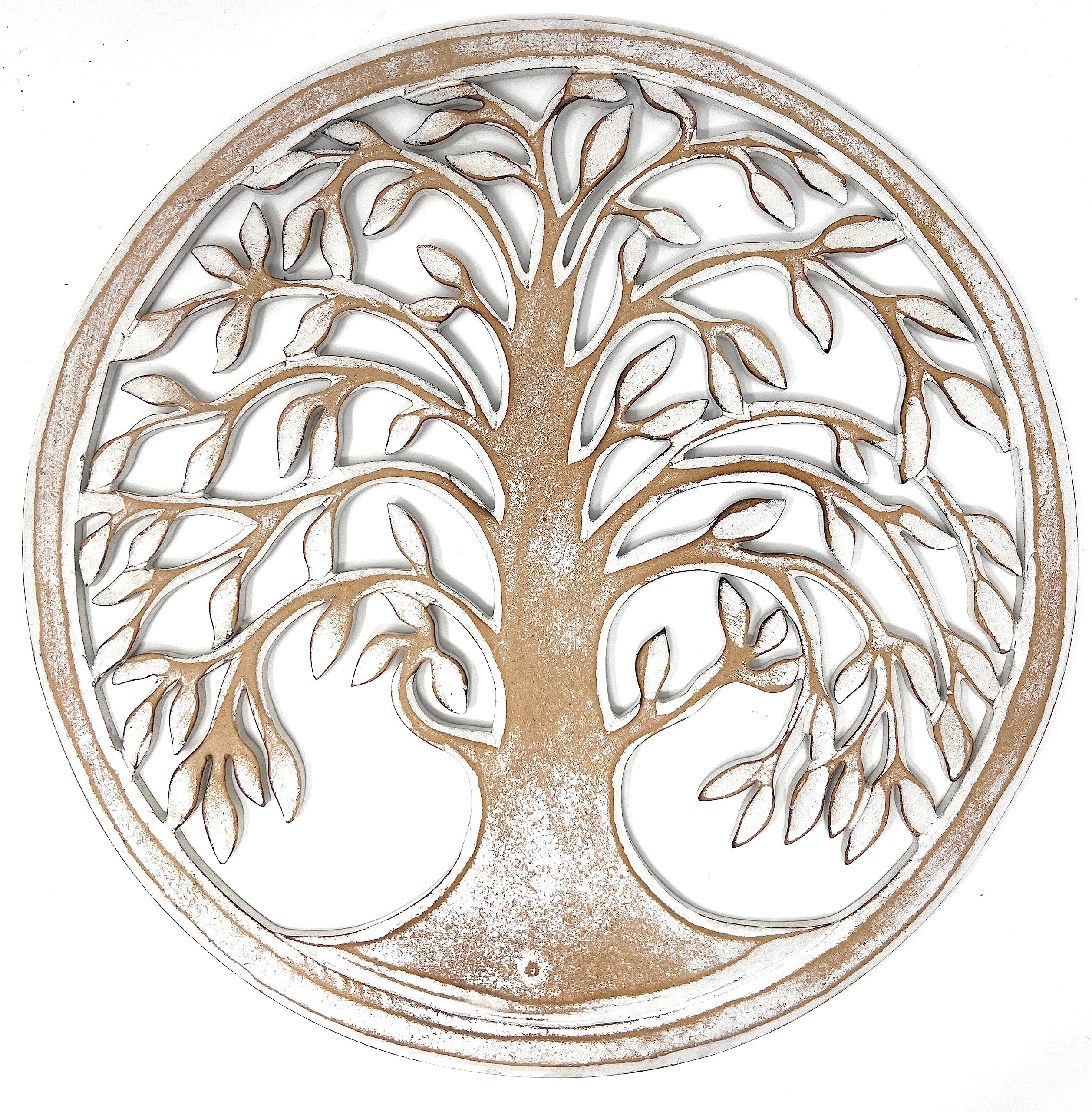 Trintura Wall Picture Tree of Life Mandala Beringin 40 cm White Tree of Life