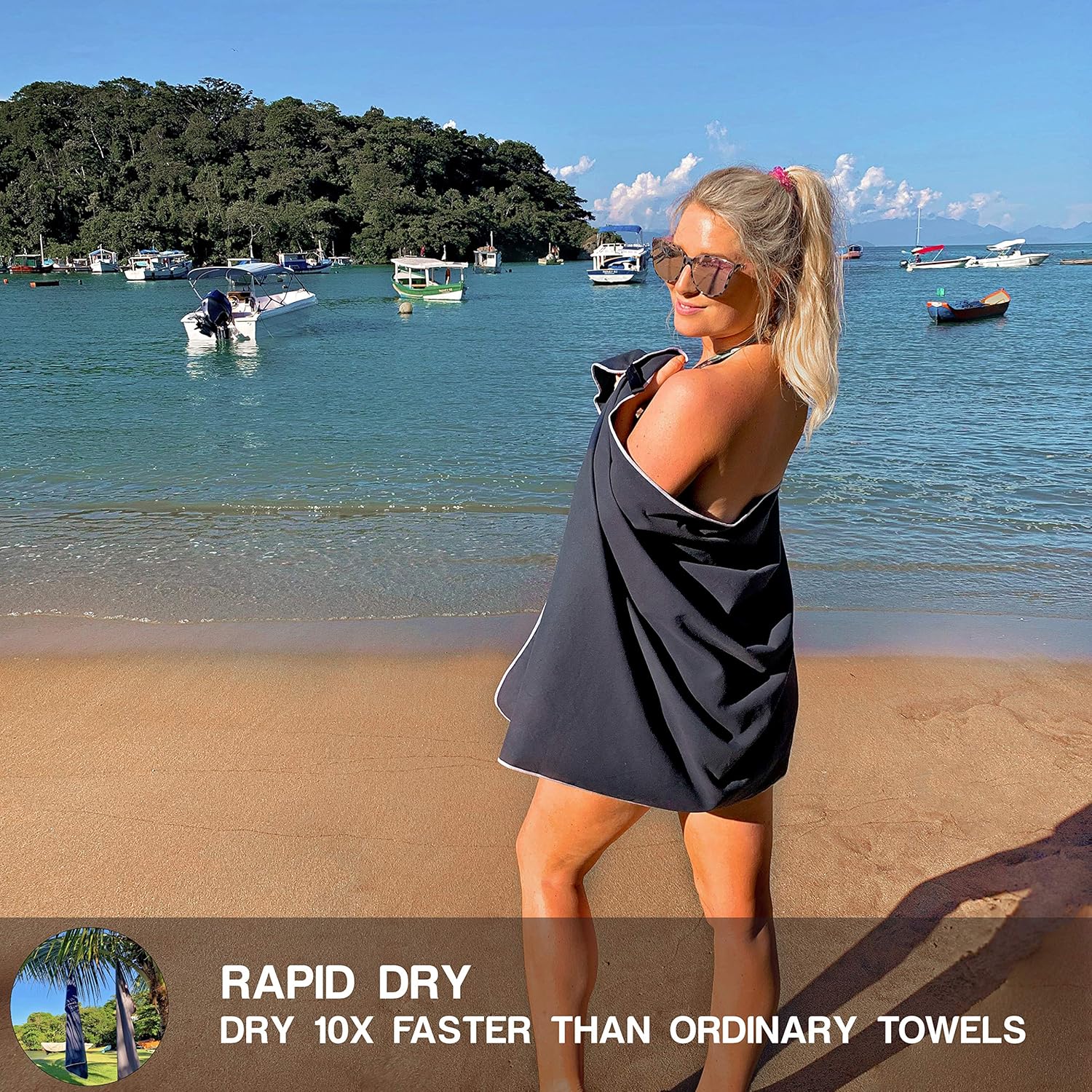 2 Pack Luxury Travel Towels - The Perfect Quick Dry Towel, Camping Towel, Sports Towel, Travel Towel, Microfiber Beach Towel, Gym Towel, Microfiber Towels for Body: Home & Kitchen