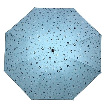 EPIC Flower Print Umbrella : Three Folding Anti-UV Protection Umbrella, Dome Shape Sun Rain Umbrella for Women and Girls, Pack of 1 (Turquoise)