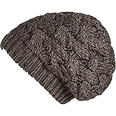 Lilax Women Cable Knit Slouchy Chunky Oversized Soft Warm Winter Beanie Hat