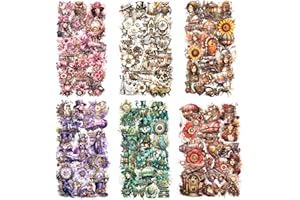 Yoksas Vintage Victorian Steampunk Stickers - 120Pcs Clear Waterproof Antique Machinery Punk Stickers for Scrapbooking, Junk Journals