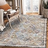 YARNSCAPE 5' x 7' Washable Area Rug - Low Pile Soft Vintage Indoor Rug for Living, Dining or Bedroom - Lightweight Carpet wit