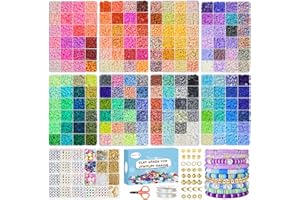 Redtwo 32000 Pcs Clay Beads Bracelet Making Kit, 9 Boxes 192 Colors Friendship Bracelet Kit Flat Polymer Heishi Beads for Jewelry Making, Crafts Gift for Girls Ages 6-12