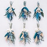 Mini Dried Flower Bouquets (Pack of 6), Blue