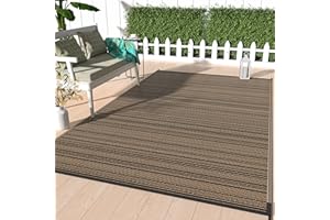 GENIMO Outdoor Rug for Patio Clearance, Reversible Plastic Straw Rugs, Lightweight Waterproof RV Camping Mat for Camper, Balc