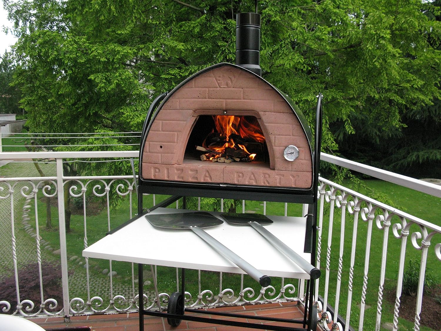 Horno de leña para pizza de 70 x 70 cm De bronce Pizza Party Pequeño  electrodoméstico Hogar y cocina