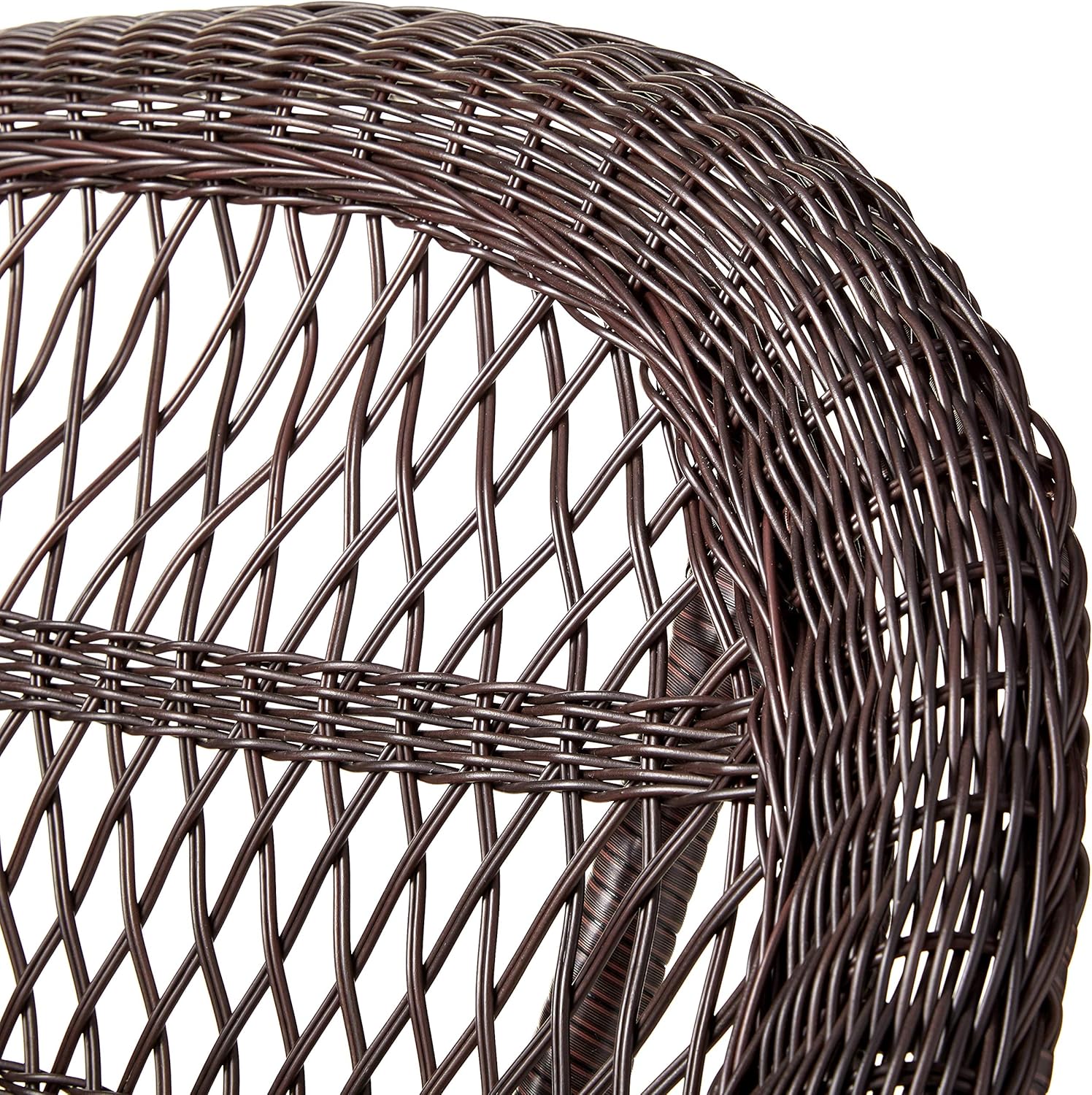 Jeco 3 Piece Santa Maria Rocker Wicker Chair Set with Brown Cushions, White: Furniture & Decor