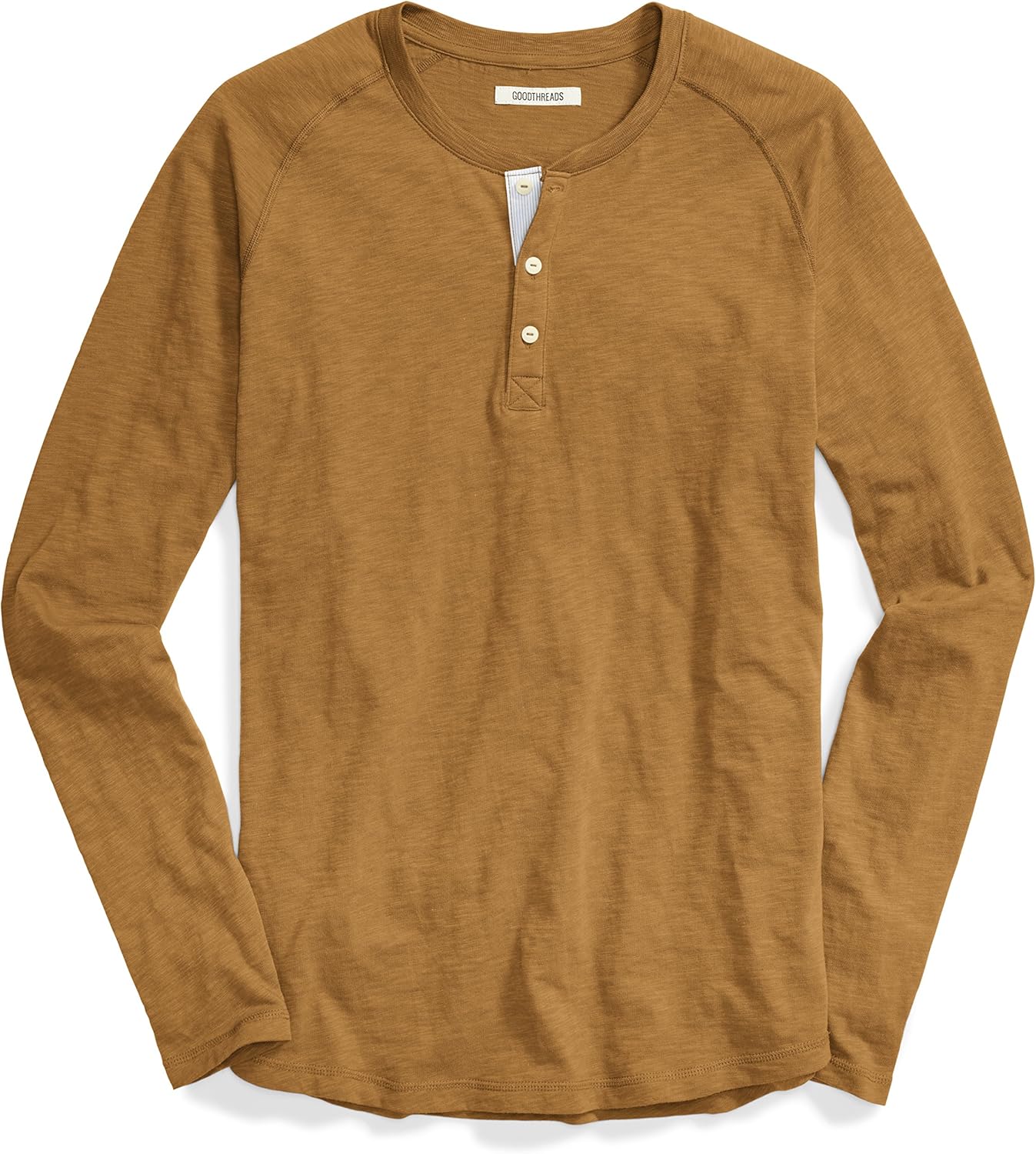  Brand - Goodthreads Men's Long-Sleeve Lightweight Slub Henley: Clothing