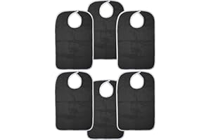 PRISTINE LINEN Adult Bibs for Women Men Premium Unisex Reusable Large Apron Terry bib Clothing Protectors for Elderly with Debris Trap