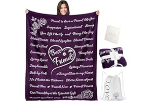 BUTTERTREE Valentines Day Gifts for Friends, Best Friend Blanket, Best Friend Birthday Gifts for Women, Gift for Best Friend, Bestie Gifts for Women Unique, Gifts for Women, 65” x 50” (Classy- Purple)