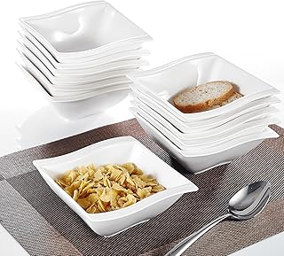 MALACASA, Serie Flora, 12 TLG. 5,75 Zoll Porzellan Schüsseln Set Salatschüsseln DessertSchälen Rührschüsseln für 12 Personen