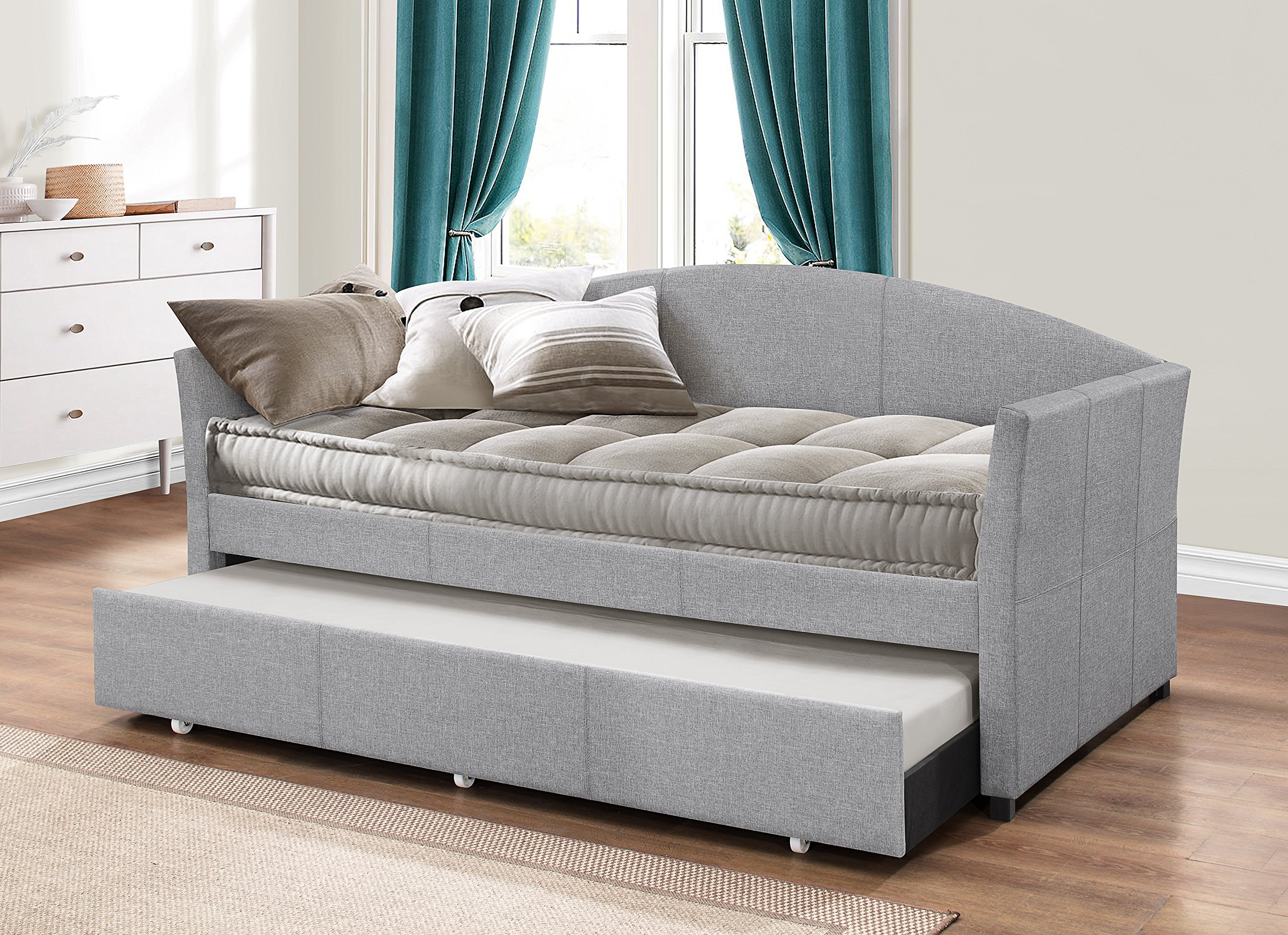 Hillsdale Furniture 2019DBTG Hillsadle Westchester Daybed with Trundle Twin Smoke Gray Fabric