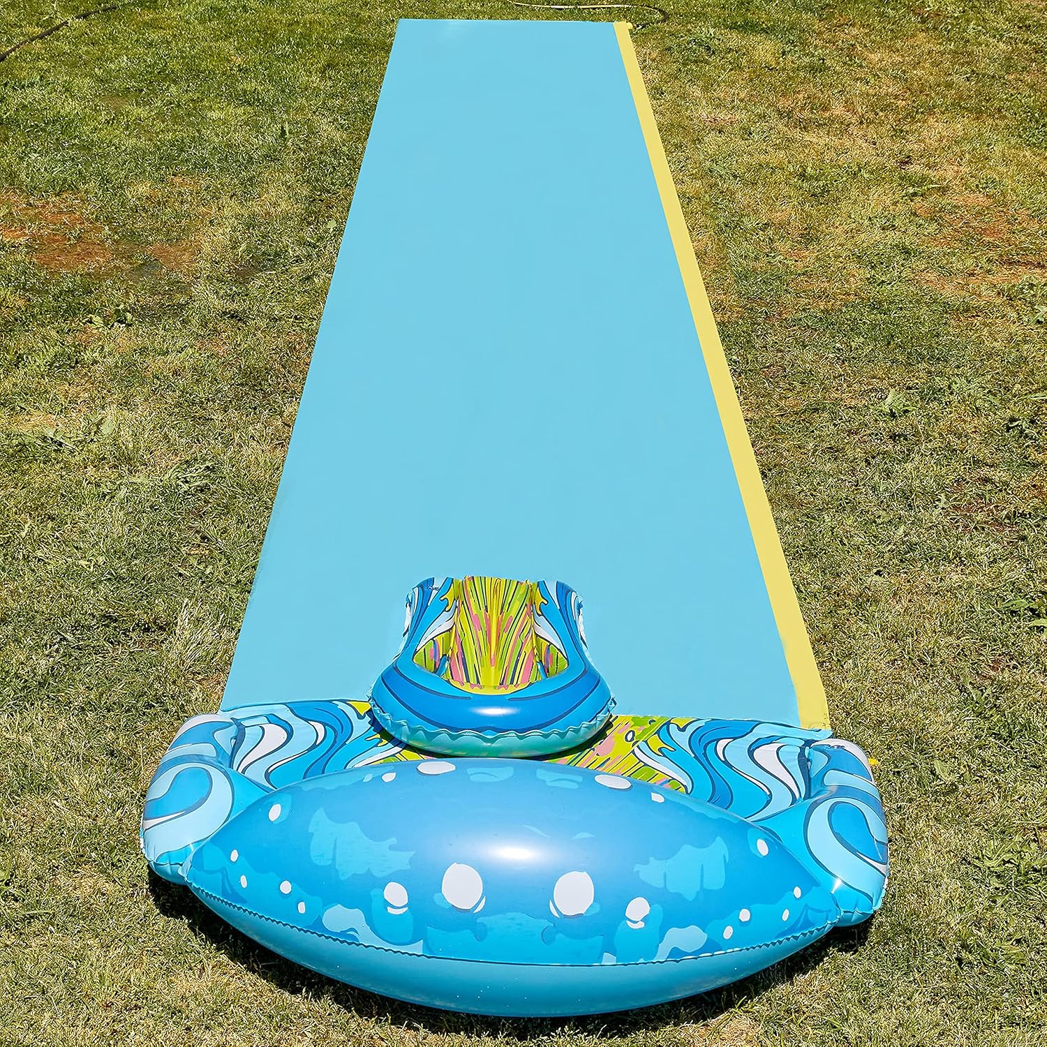 JOYIN 19.2ft x 35.5in Slip and Slide Water Slide with 1 Bodyboard, Summer Toy with Build in Sprinkler for Backyard and Outdoor Water Toys Play: Toys & Games