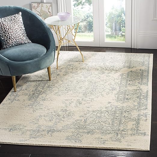 Amazon Com Safavieh Adirondack Collection Adr101s Ivory And Slate Oriental Vintage Distressed Area Rug 6 X 9 Furniture Decor