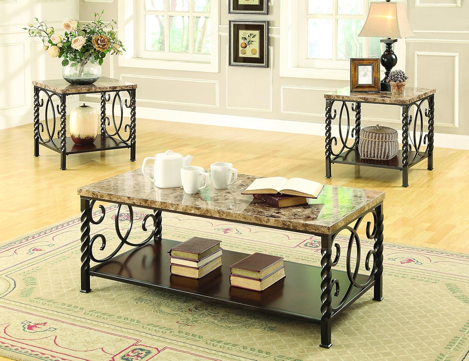Best End Table Marble Top Brown Color