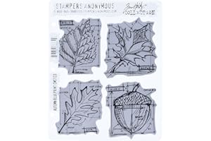 Stampers Anonymous Tim Holtz Cling Rubber Stamp Set, 7 by 8.5-Inch, Autumn Blueprint