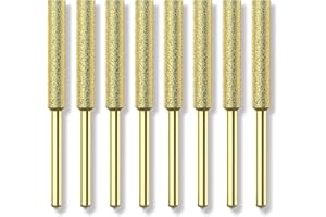 EzzDoo Bits Titanium Coated Diamond Sharpening Wheels - High Hardness 3/16 chainsaw files for Electric Chainsaw Sharpener. 8 