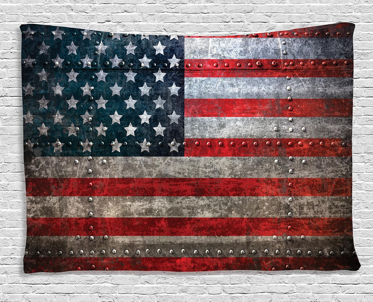 Ambesonne American Flag Tapestry, Royalty Flag Textured US