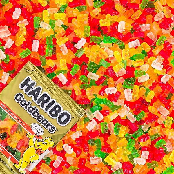 HARIBO GUMMI CANDY, ORIGINAL GOLDBEARS, 10 OZ. STAND UP BAG (PACK OF 8)