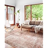 Loloi Layla Collection LAY-11 Cinnamon/Sage 2'-0" x 5'-0" .13" Thick Accent Rug, Soft, Durable, Vintage Inspired, Distressed,