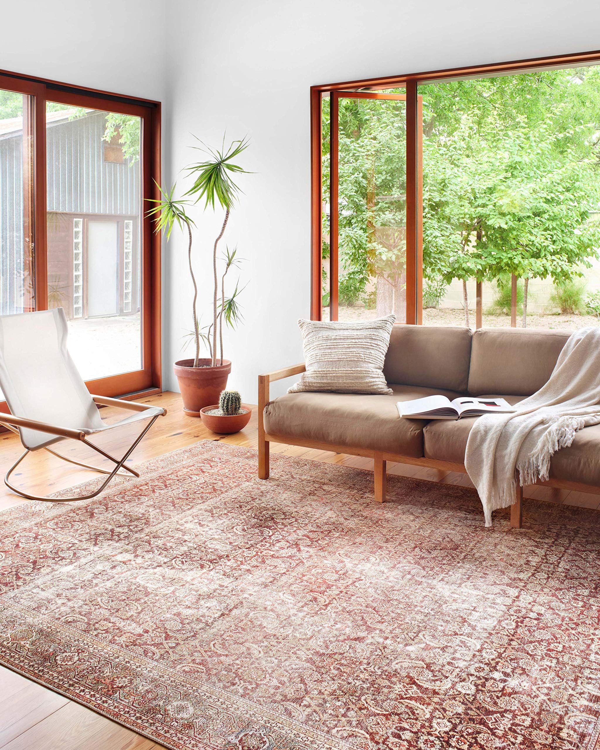 Photo 1 of Loloi Layla Collection LAY-11 Cinnamon/Sage 9'-0" x 12'-0" .13" Thick Area Rug, Soft, Durable, Vintage Inspired, Distressed, Low Pile, Non-Shedding, Easy Clean, Printed, Living Room Rug