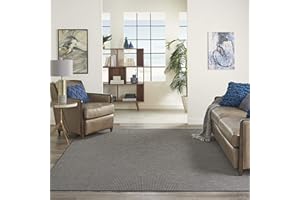 Nourison Positano Indoor-Outdoor Charcoal 6' x 9' Area Rug, Easy Cleaning, Non Shedding, Bed Room, Living Room, Dining Room, Backyard, Deck, Patio (6x9)