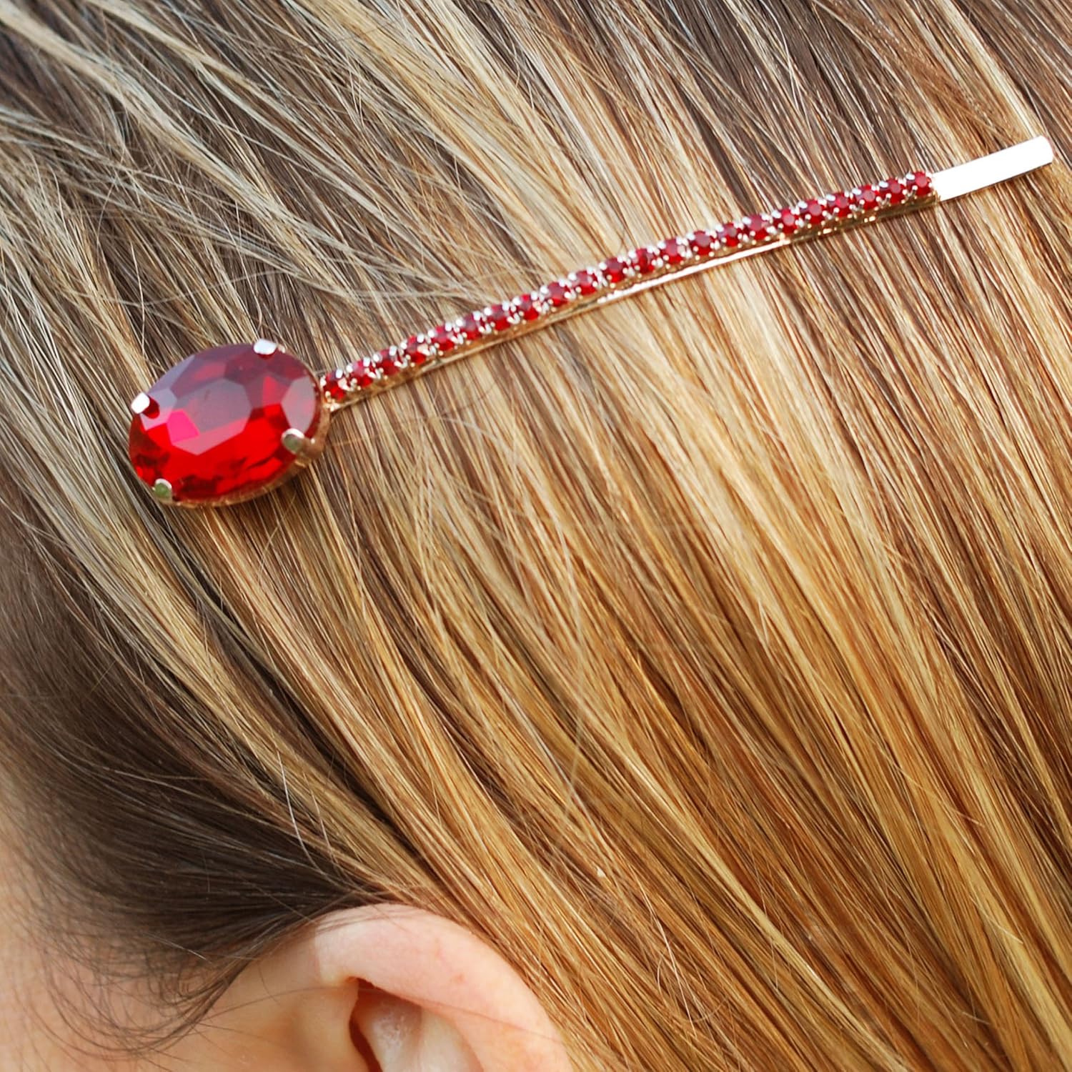 Pair Crystal Hair Clips Diamante Hair Pins Wedding Hair Slides