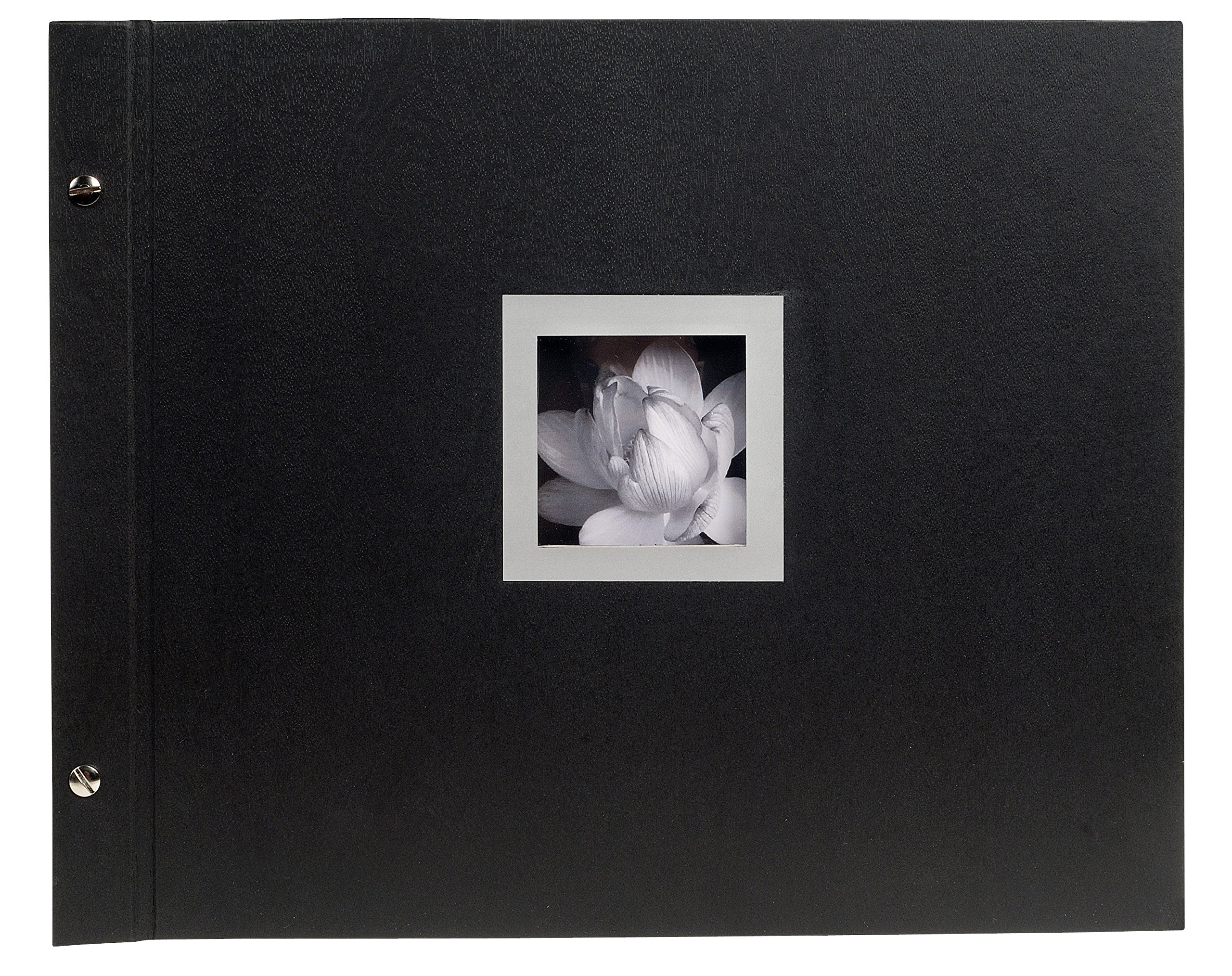 Exacompta - Ref 16944E - Ceremony' Wedding Photo Album - 370 x 290mm in Size, 40 Black Pages, Holds Up To Approximately 160 Photos - Black Windowed Cover