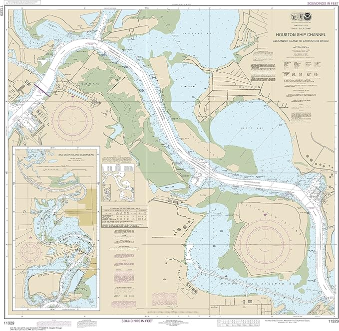 Houston Ship Channel Map Amazon.: NOAA Chart 11329 Houston Ship Channel Alexander 