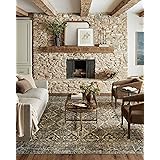 Loloi Magnolia Home by Joanna Gaines x Loloi Banks Collection Machine Washable BAN-05 Spice / Blue, 7'-6" x 9'-6", Area Rug
