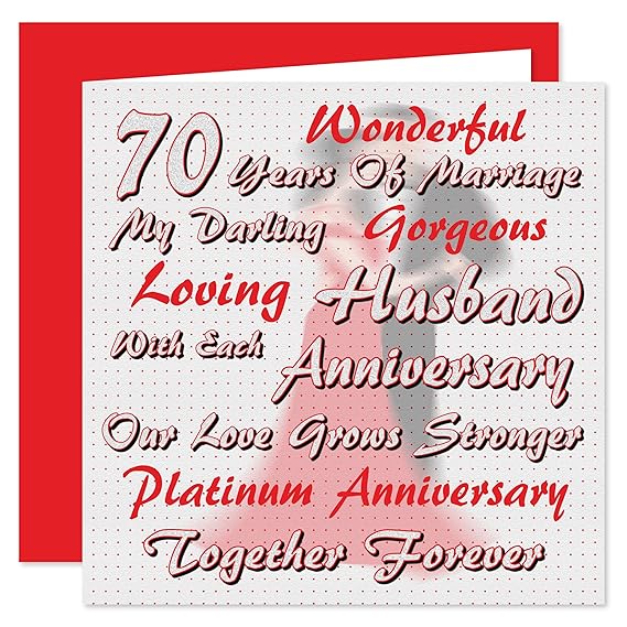 My Husband 70th Wedding Anniversary Card On Our Platinum Anniversary