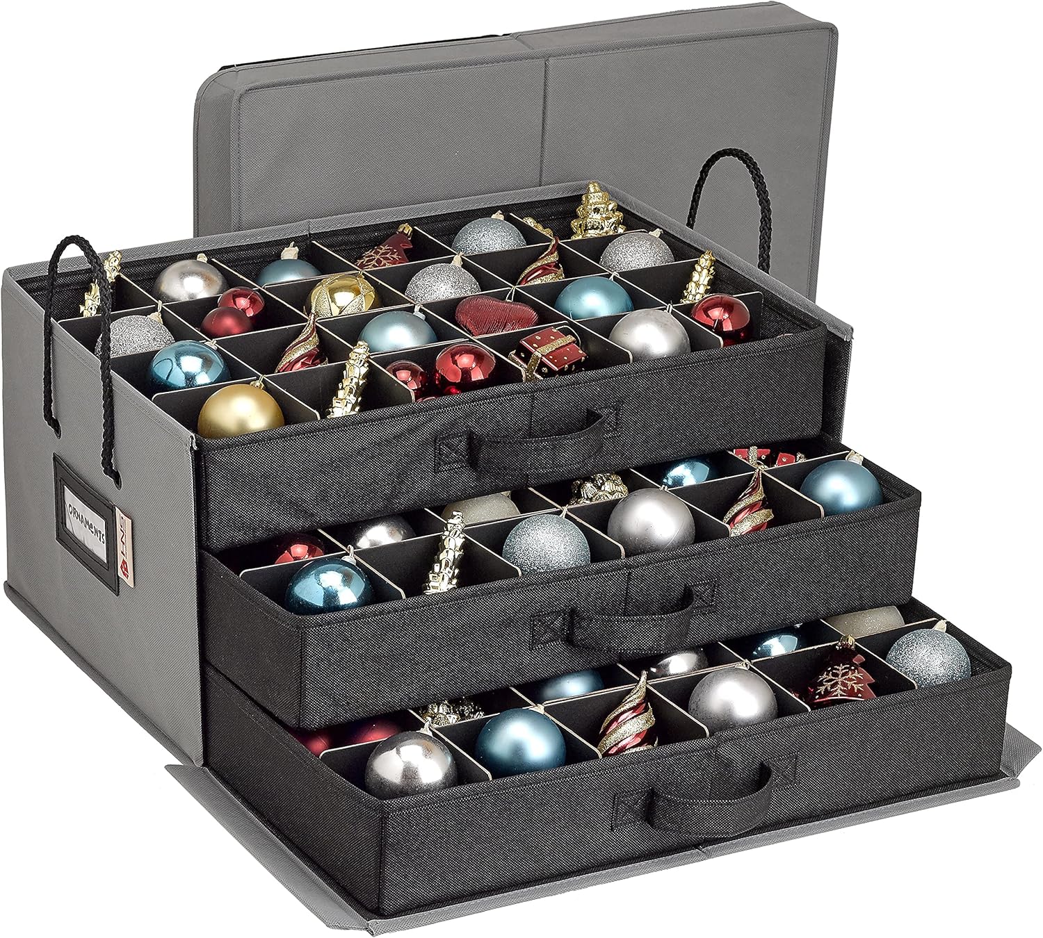 Holiday Décor Storage - HOLDN’ STORAGE Christmas Ornament Storage Container Box with Dividers - Stores up to 72-3
