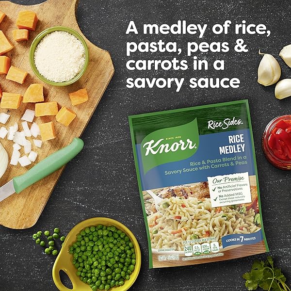 KNORR RICE SIDES FOR A TASTY RICE SIDE DISH RICE MEDLEY NO ARTIFICIAL FLAVORS, NO PRESERVATIVES, NO ADDED MSG 5.6 OZ